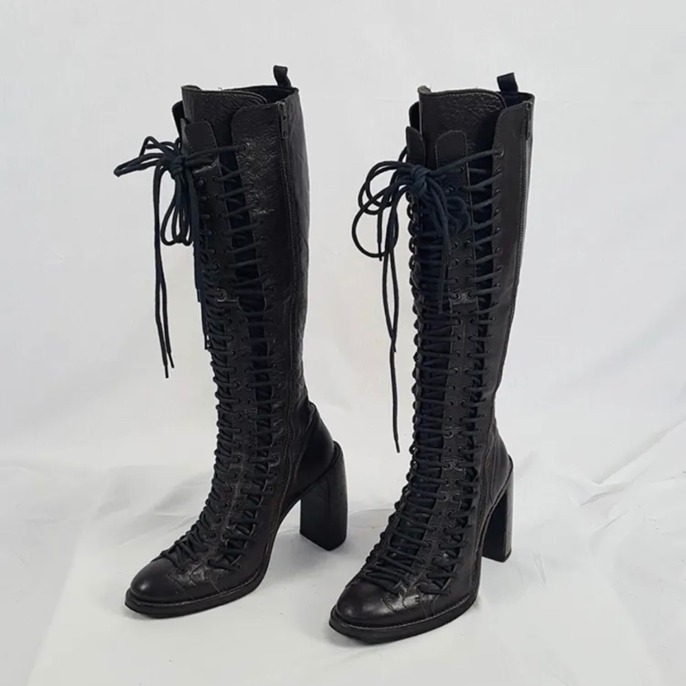 ISO Ann Demeulemeester Triple Lace Boots (Talon heels or flat)